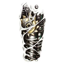 Free Shipping New Fashion Man 3D Tattoo Robot Arm Tattoo Stickers Waterproof Temporary Tattoo Stickers