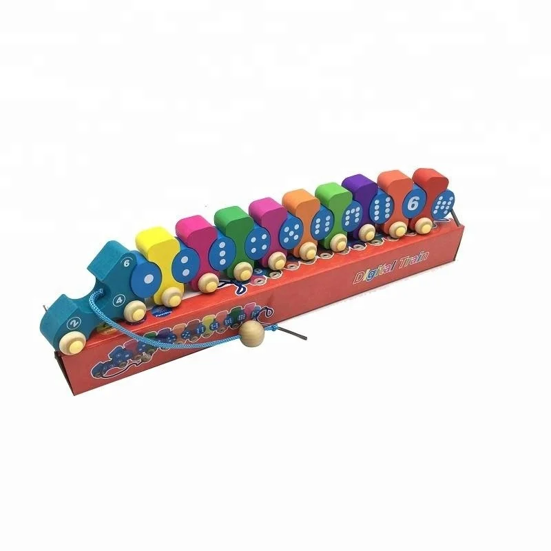 Деревянные Обучающие игрушки с цифровым поездом