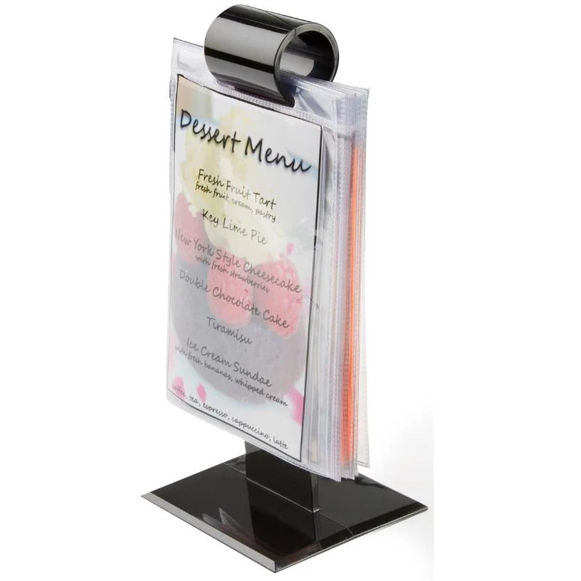 Custom Hot Sale Tabletop T Shape Pocket Sign Holder Roll Menu Stand