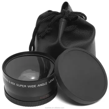 High Definition Auto Focus 0.45x 52mm Wide Angle Lens with Built-in Macro lens for Extreme Close-Up Shots