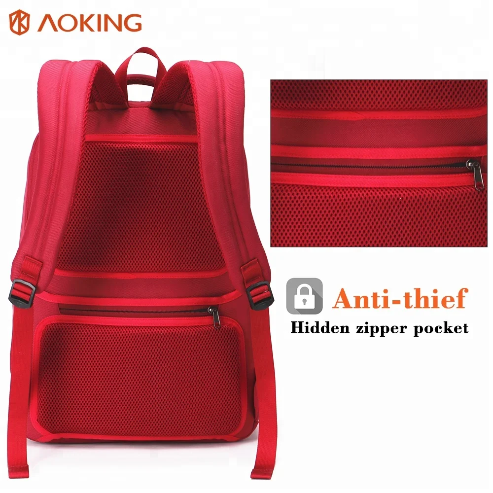 Aoking Classic Secure Design Secret Compartment Waterproof Backpack Custom logo Laptop Backpack for Business Travelling