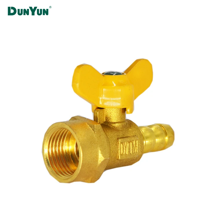 Dunyun Factory's Manual Brass Gas Nipple Ball Valve 10mm Hose Connector for Natural Gas OEM Customizable