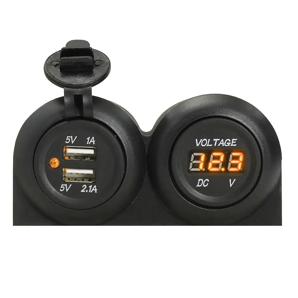 Dual USB Car Charger Voltmeter Voltage Meter Led USB Auto Charger Power Adapter Socket