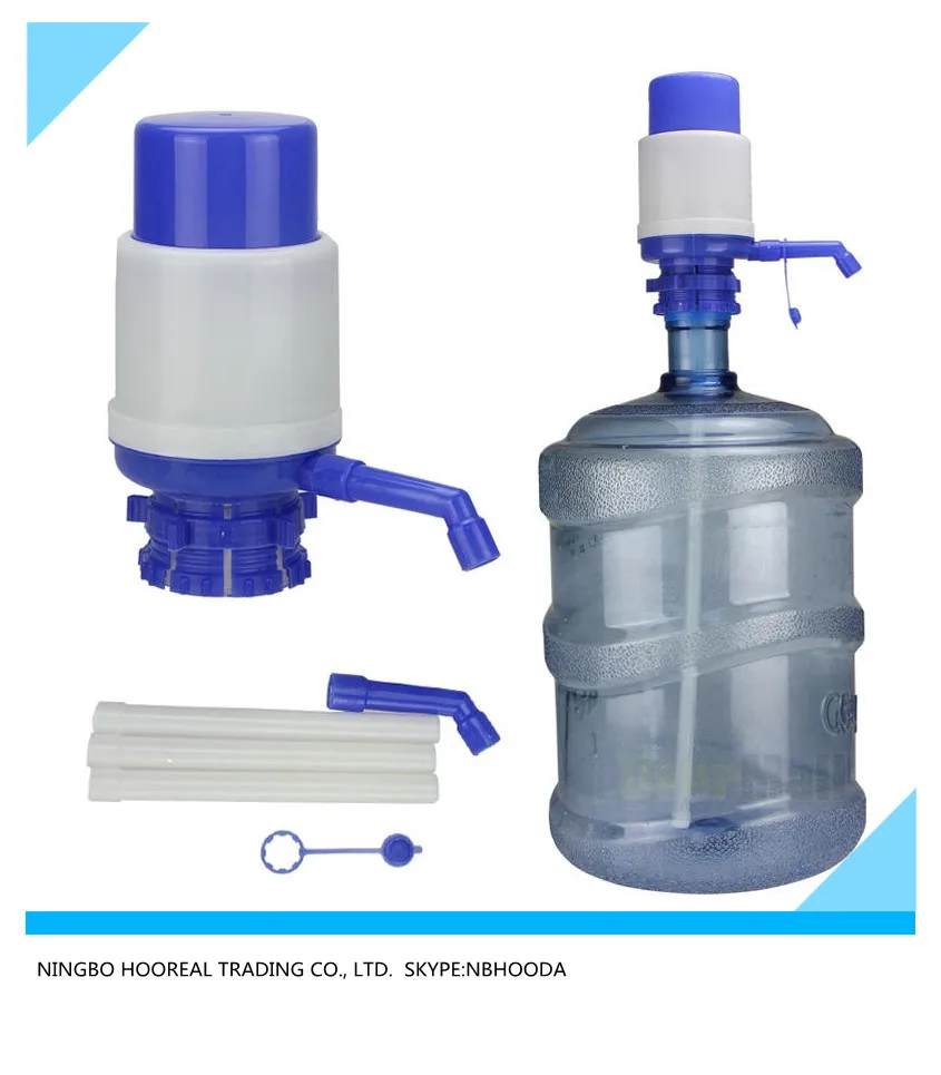 Plastic Hand Press Pump Water Bottle Jug Manual Drinking Tap Spigot Camping ZX 