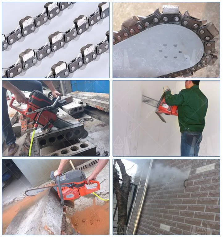 Very Sharp Laser Chainsaw Chain For Reinforfce Concrete Industrial