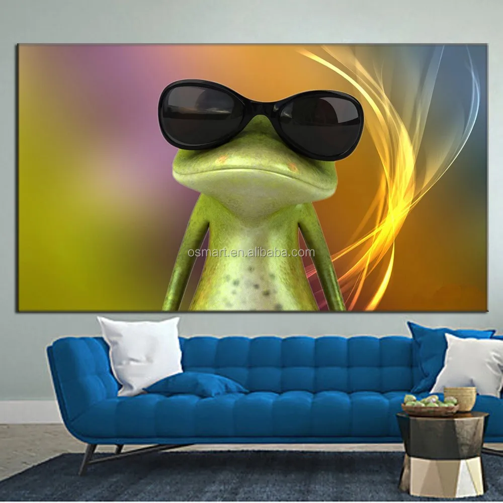 Creative Idea Funny Animal Frog Handmade Oil Painting 3d Kids Wallpaper Room  Decor For Living Room - Buy 3d Wallpaper For Home Decoration,3d Kids Room  Decor Funny Animal Frog Handmade Oil Painting,3d