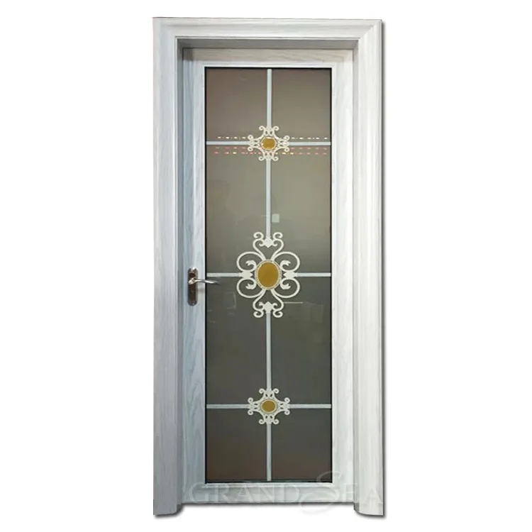 Beautiful Glass Decorative Design Types of Aluminum Door Bathroom