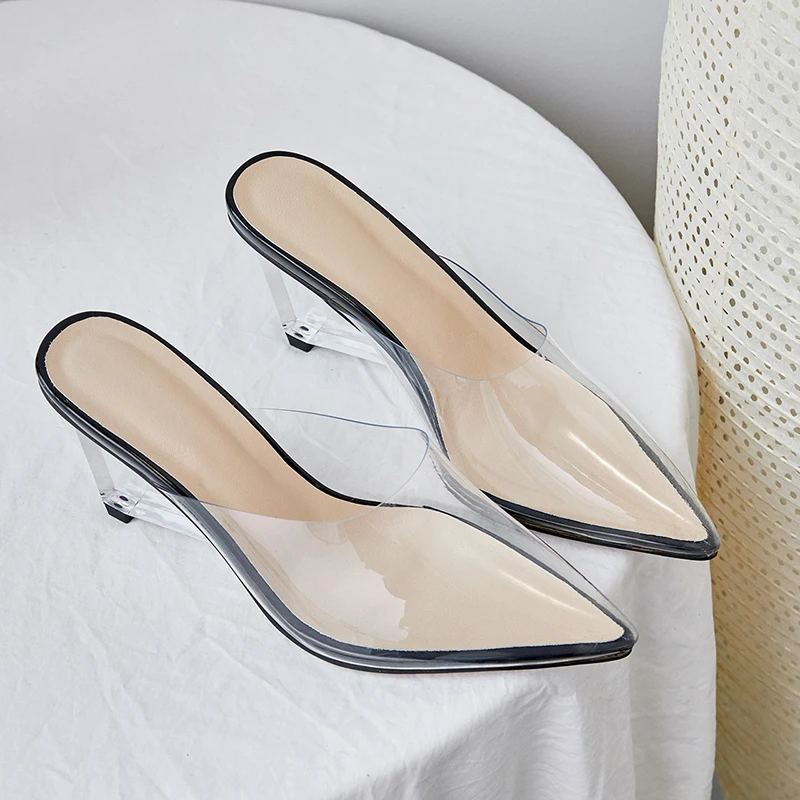 
WETKISS/зимние сапоги Женская несвязанная обувь 2019 женские босоножки с открытой пяткой; Цвет: прозрачный ПВХ; Туфли без задника женская обувь на прозрачном каблуке; На танкетке; Босоножки с открытой пяткой; Шлепанцы без задника с открытыми пальцами 