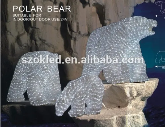 Лидер продаж! H70cm W125cm 1416 шт. светодиоды LED 3D Polar Bear светодиодный свет