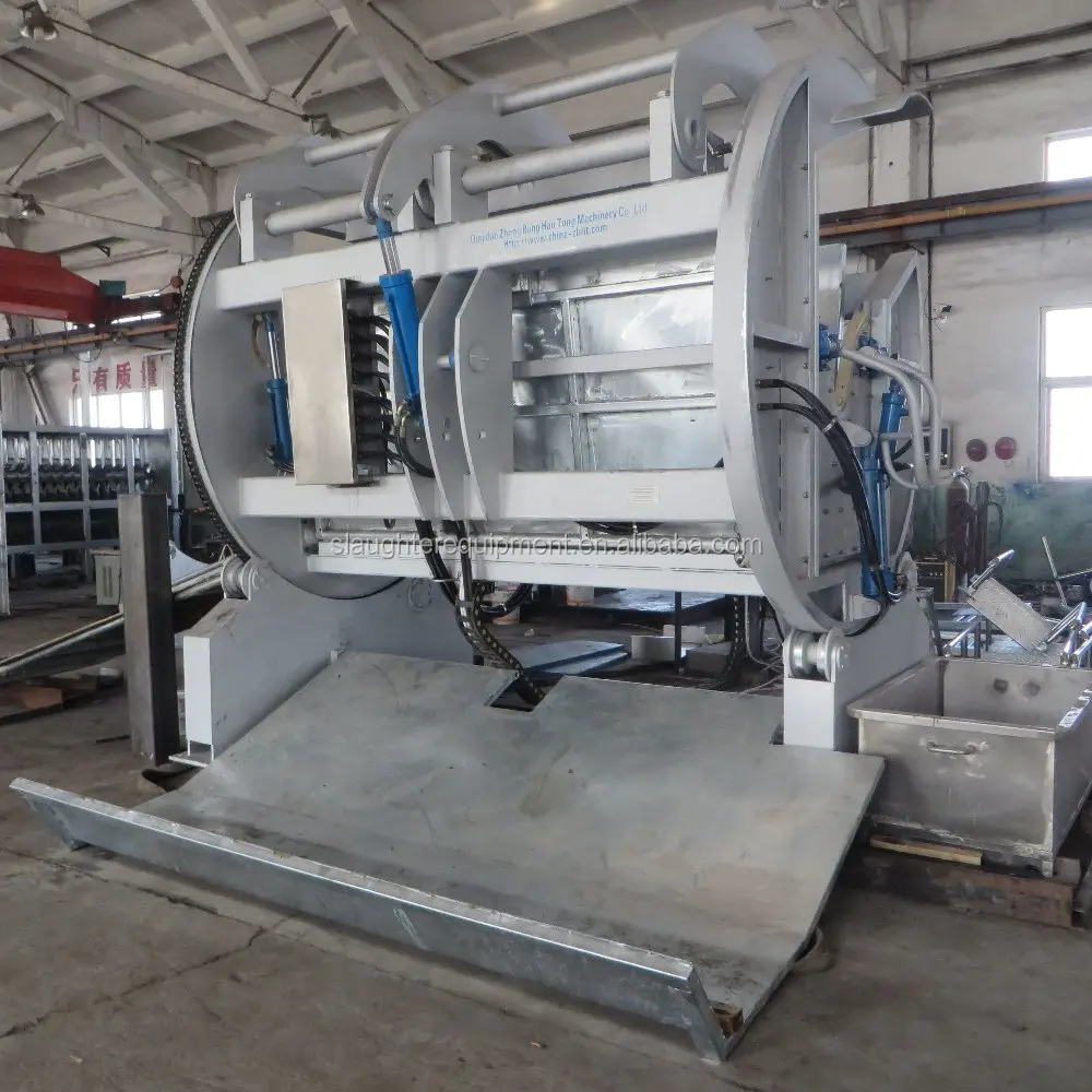 Motorized Rotary Killing Trap for Cattle Ritual Restraint for Slaughterhouse Use