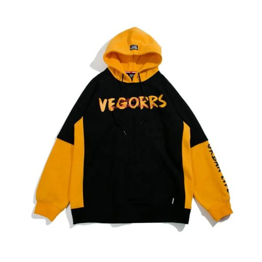 Custom Your Logo Design Super Quality Black and Yellow Pullover Top Hoodie