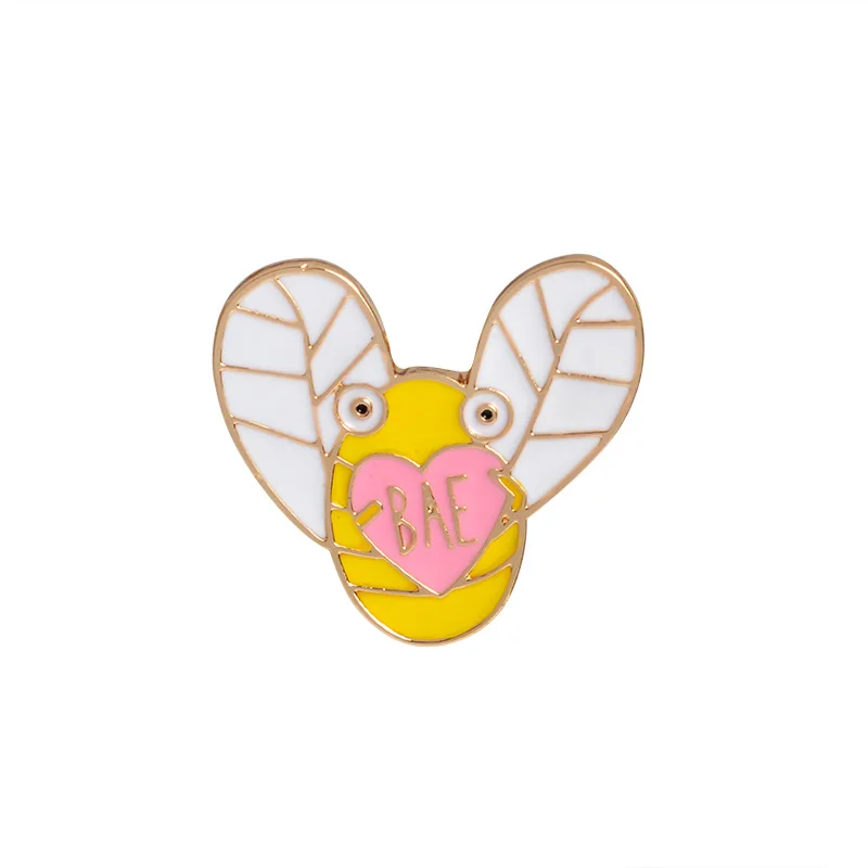 QIHE Custom Cartoon Bee Metal Lapel Pin For Children