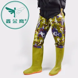 Камуфляжные узорчатые бежевые удлиненные ботинки 80 см выше колена для рыбалки, полевые ботинки против шистосомиаза