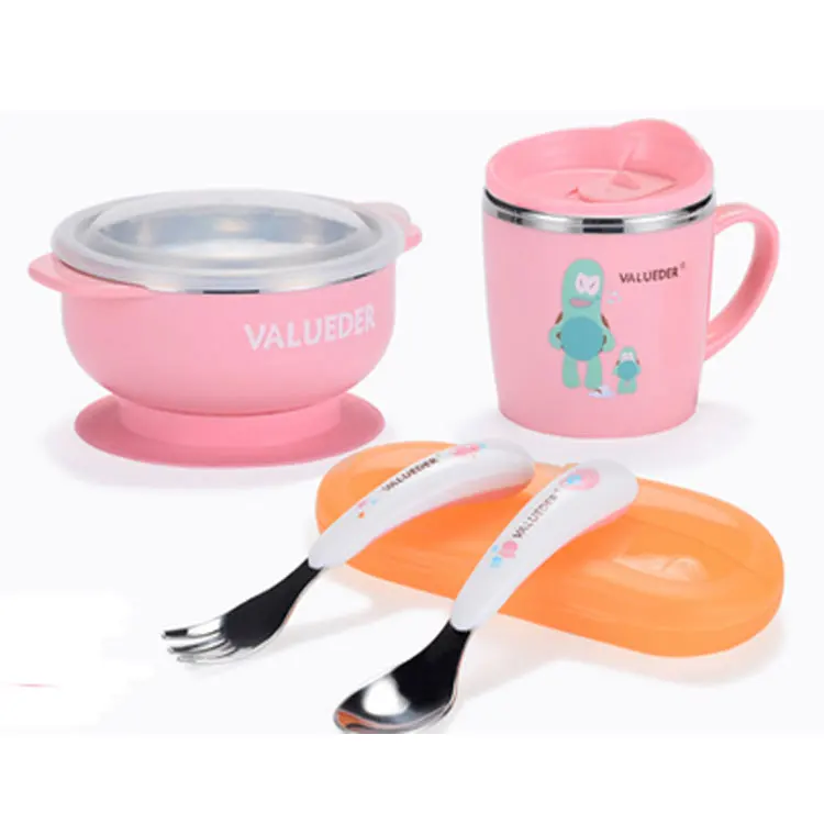 VALUEDER Baby Stainless Steel Feeding set with Baby Feeding Bowl
