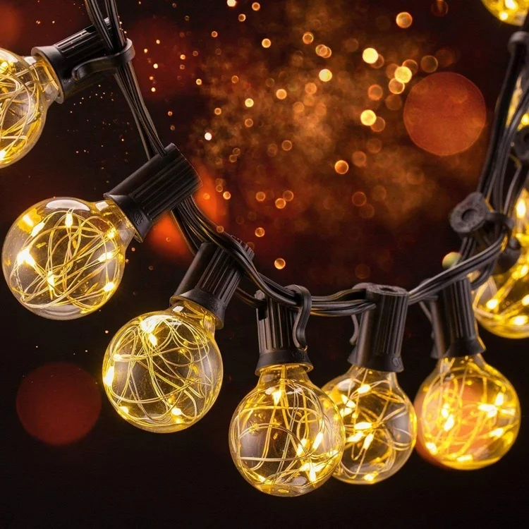 Led String Light Copper Wire Waterproof G40 LED Copper Wire Bulb for Outdoor Decoration
