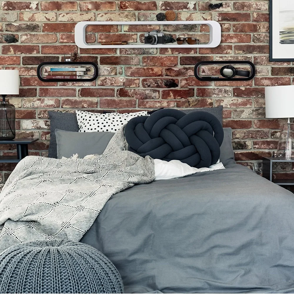 Home Decorative Goods Oval Shape Designer Wall Floating Shelf Oval Shaped Wooden Cube Shelf