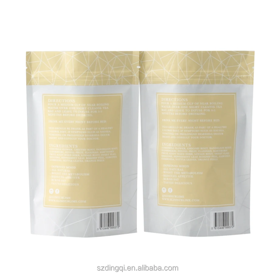 Food Grade Custom Printed Empty Tea Bag Suppliers in Sri Lanka With Zipper