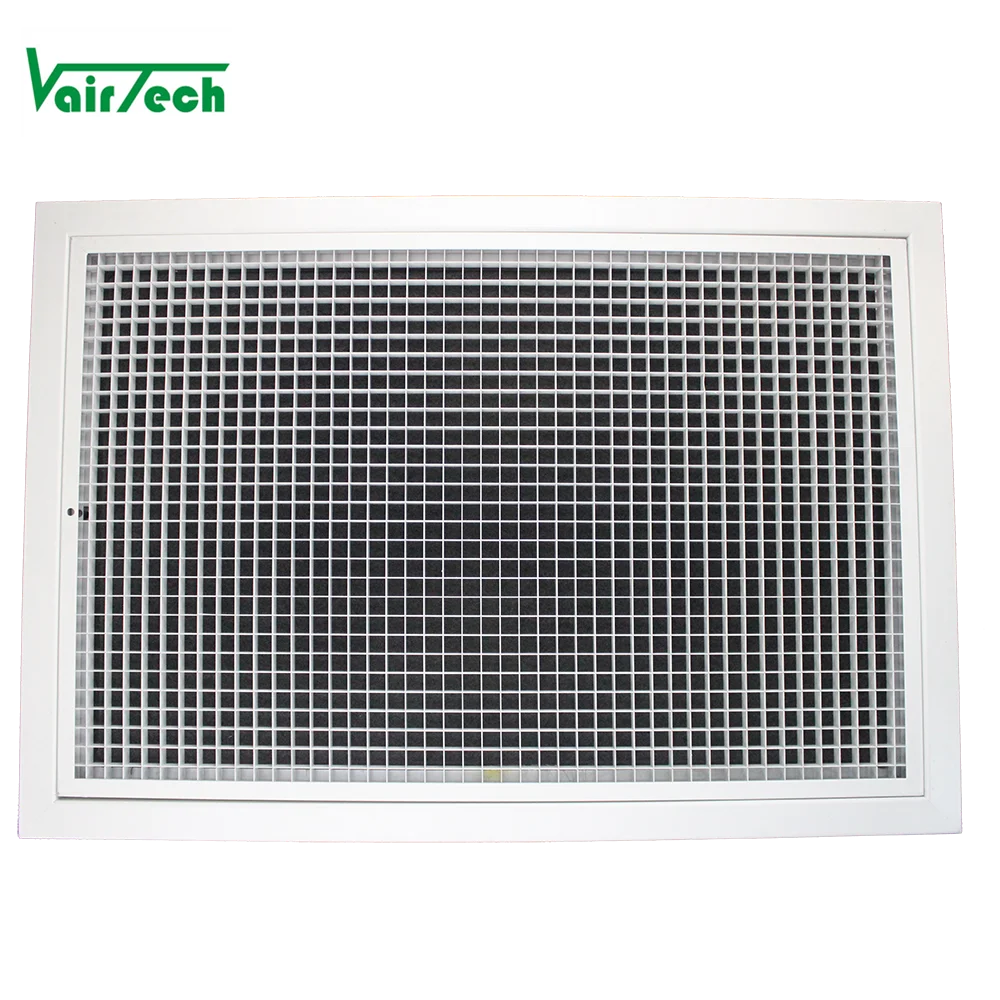 Ceiling Wall Aluminum Eggcrate Return air Grille with Hvac Activated Carbon air Filters