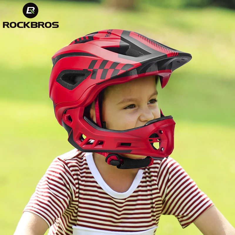 ROCKBROS Children Kids Balance Bike Safety Sports Full Face Covered Bicycle  Cycling Helmet