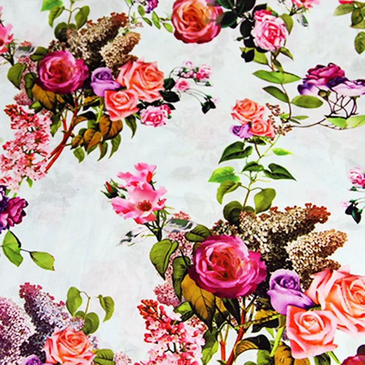 Wholesale Bulk Printed Fabric Latest Design Fashion African Printed Fabric Ladies Cotton Rose Print Fabric