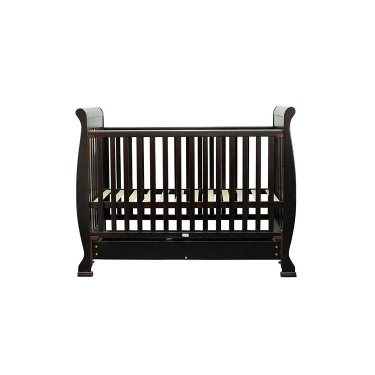 Buy Pine Wood Baby Cot Crib,Sleigh Legs 