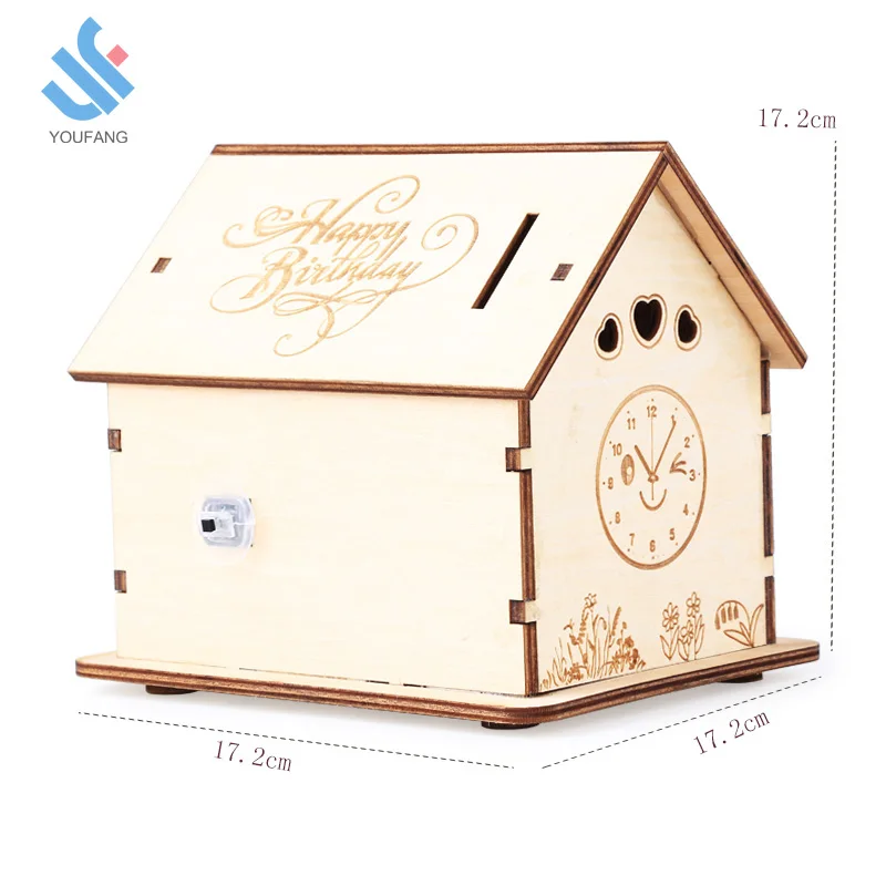 
 YF-M630 оптовая продажа, красивая Высококачественная популярная небьющаяся деревянная Копилка в форме домика  