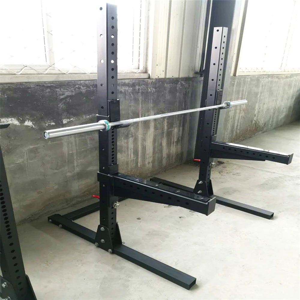 Фитнес-оборудование силовая стойка половинная для приседаний плоская регулируемая