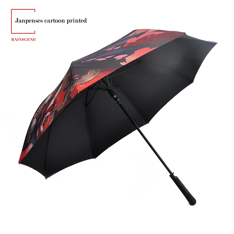 Promotional Branded Wind Proof Custom Logo Coloured Cheap Pongee Automatic Straight Large Golf Umbrella with Cover