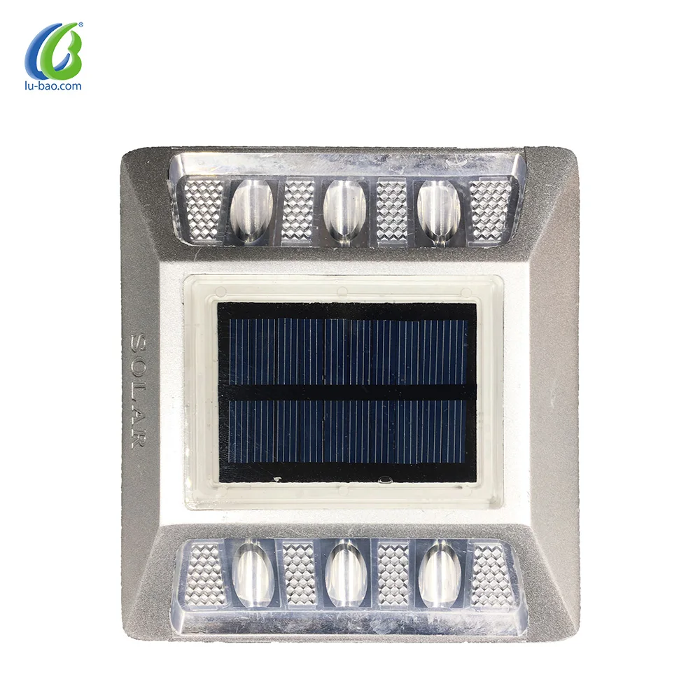 Lubao производитель дизайнерский светодиодный указатель полосы безопасности дорожного движения Алюминиевый Отражающий дорожный указатель на солнечных батареях