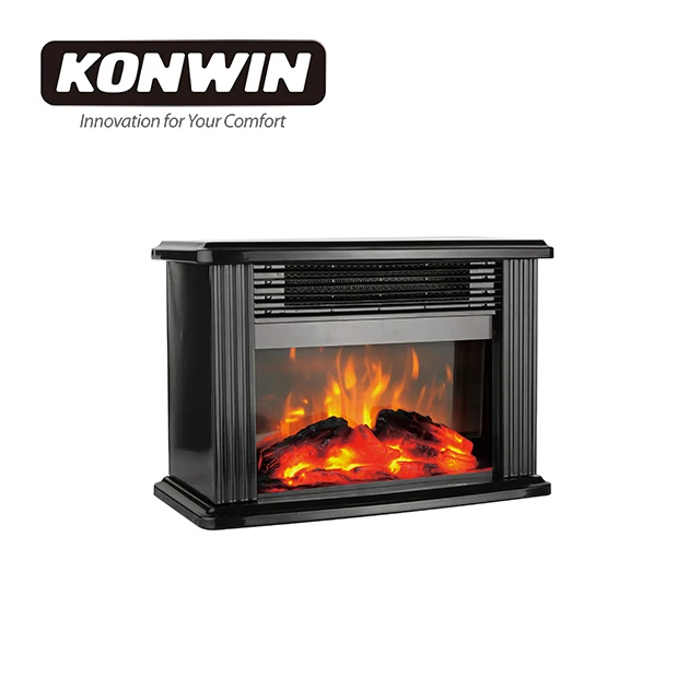 KONWINウッド電気暖炉ストーブヒーター、赤外線暖炉3Dログ火災