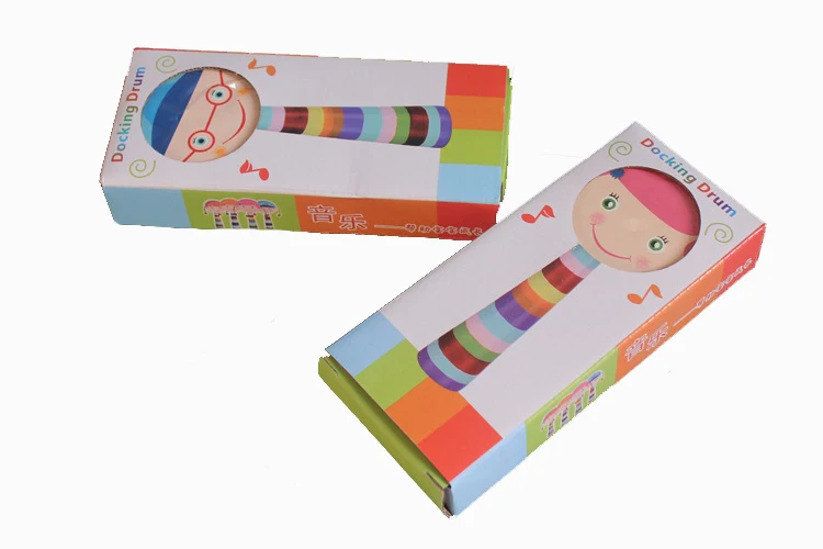 Детские развивающие игрушки ручной барабан безопасность натуральные деревянные игрушки детская погремушка