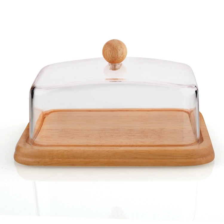 Wholesale Clear Acrylic Wood Oval Cake Cheese Keeper With Lid Buy