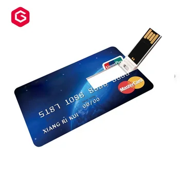 Credit Card USB Flash Drive 4GB 8GB 16GB USB 2.0 memory stick 32GB 64GB real capacity USB pendrive