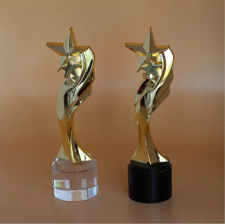 oscar five star award crystal metal trophy for music souvenir