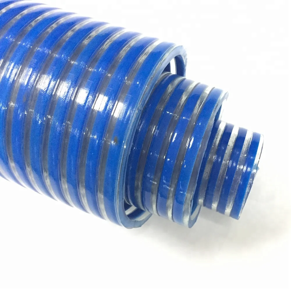 Pompe à eau à hélice en PVC renforcé de plastique Flexible, Tube en spirale de décharge d'aspiration, tuyau de conduite avec Su ondulé ou plat