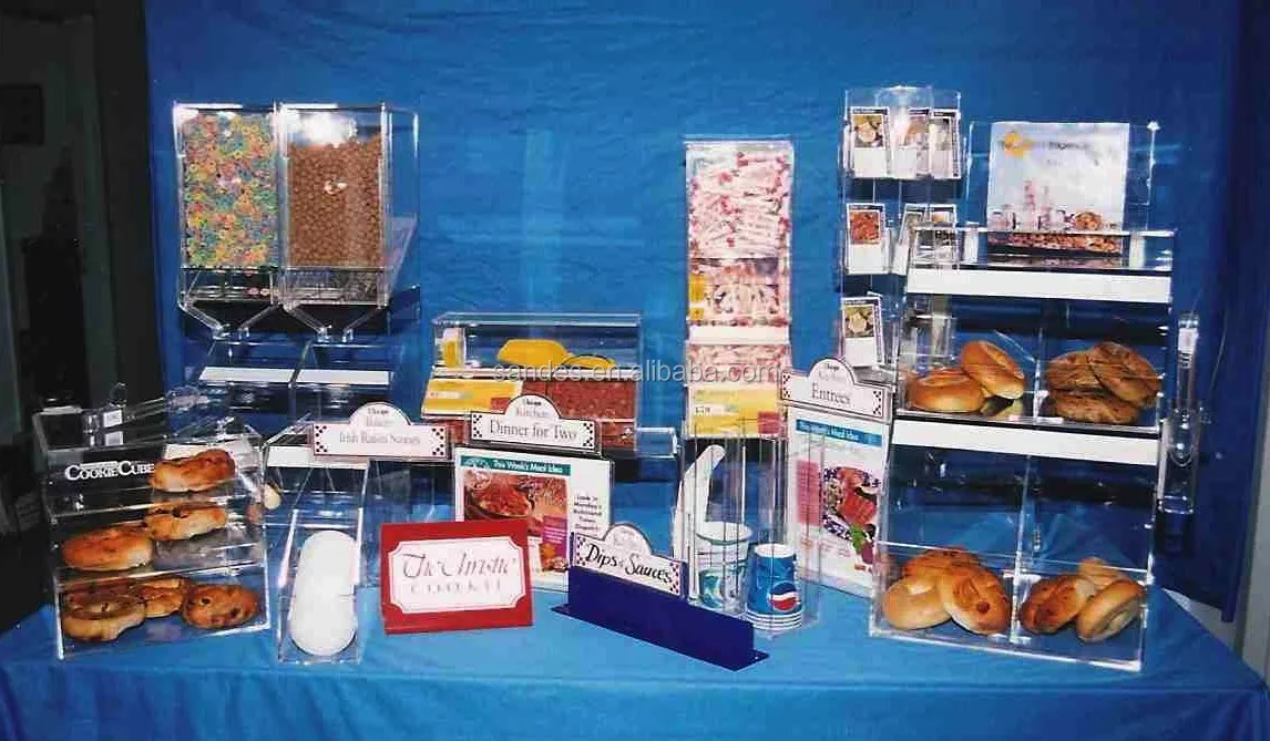 Прозрачный акриловый Штабелируемый контейнер для конфет и закусок с откидной крышкой для мороженого, конфеты, орехи, сухие продукты