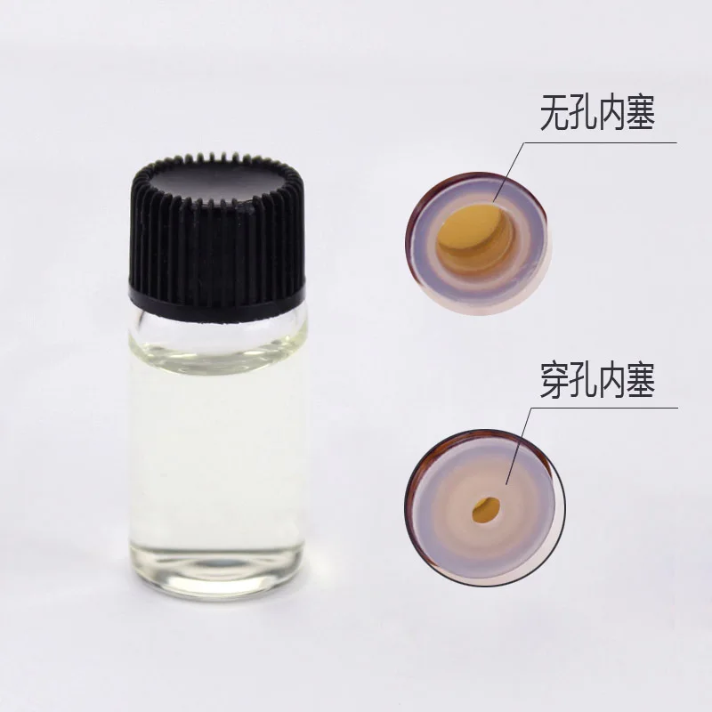 1ml 2ml 3ml 5ml clear Small Essence Glass Packing Bottle Vials with Black Plastic Screw Cap for Sample test