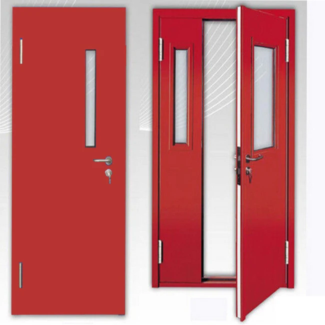 Emergency Exit 2 Hours Steel Fire Rated Doors with Push bar