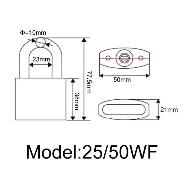MOK Anti-Acid Anti-Pick Anti-Rust Padlock Key Unlock Waterproof Anti-Theft Features Polished Finish for All Types Containers