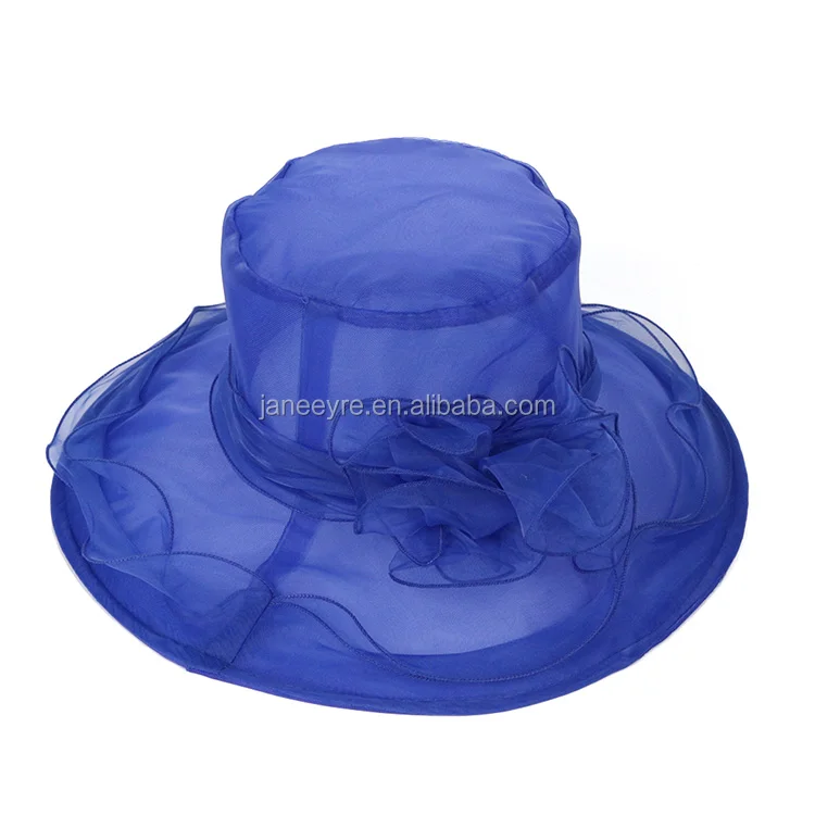 Шляпа женская с широкими полями, шляпа из органзы для церкви и торжественных гонок, для свадьбы