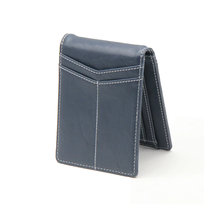 Minimalist Front Pocket RFID Blocking Wallet Slim Bifold Leather Wallets for Men with Money Clip