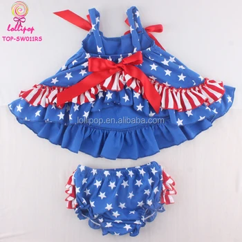 4th Of July Baby Girls Boutique Sets Independence Day Children Clothing Kid Fourth of July Swing Top And Bloomers Set