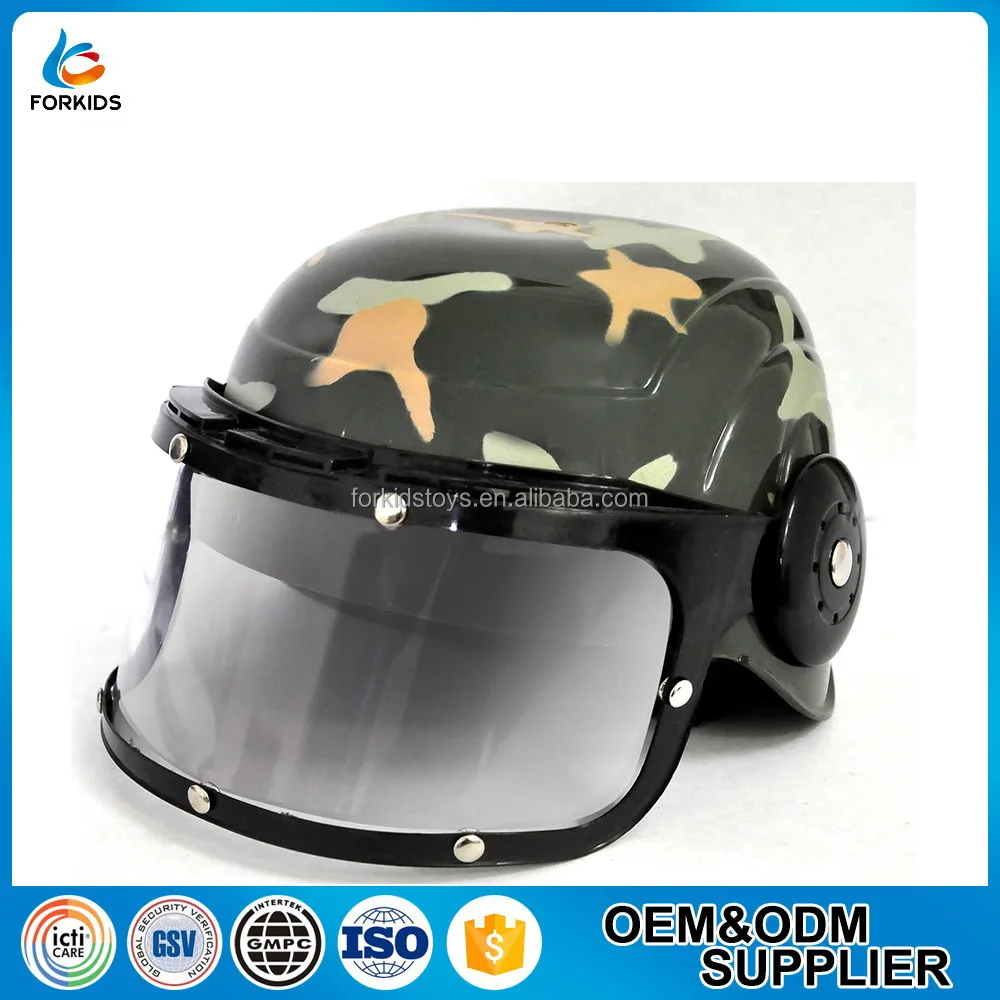 hard plastic COMBAT FORCE CAMOUFLAGE ARMY KIDS CHILDRENS PLAY TOY HELMET 