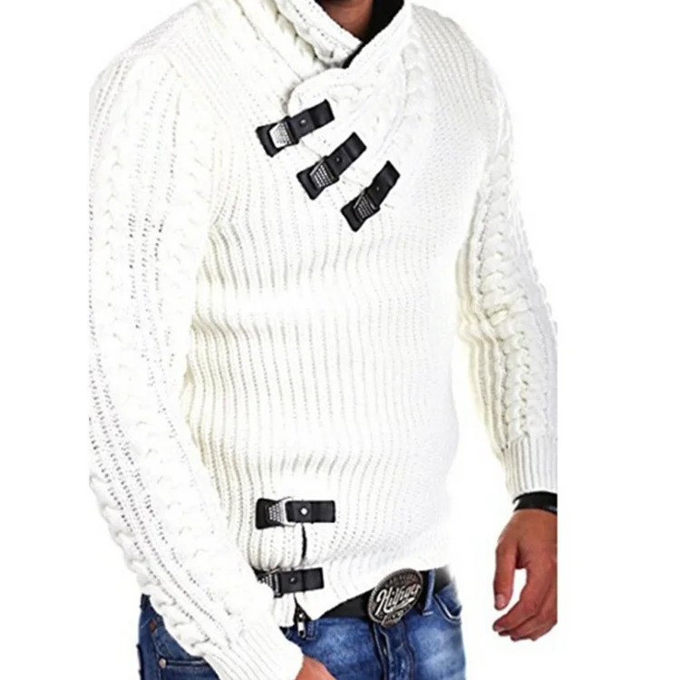 Mens High Neck Slim Fit Knit Jumper Tops Turtleneck Winter Warm Pullover Sweater