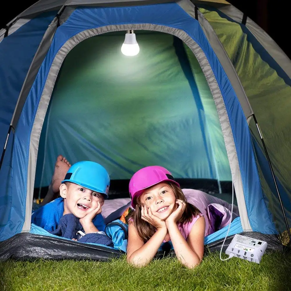 Портативная система солнечного освещения, комплект для дома с солнечной панелью, контроллером, 3 USB-портами и 1 USB-кабелем для помещений