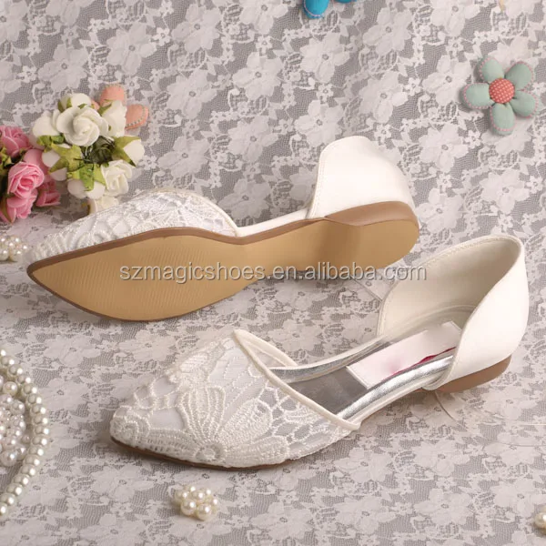 Ivory Flat Wedding Shoes Elegant Beige Flats for Brides