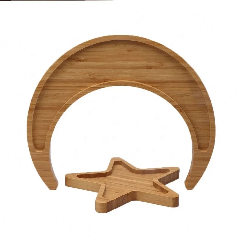 
Бамбуковый подающий поднос в форме звезды и Луны 