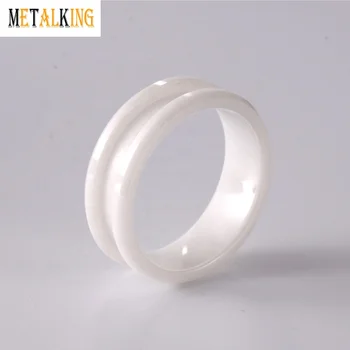 8mm White Ceramic Blank Rings For Inlay Custom Made Your Own Design Ceramic Core 4mm Width ,1.3 Depth