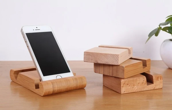 Schattige Houten Kat Telefoonstandaard - Universele Desktop Mobiele Telefoon Houder Voor Alle Smartphones Bureau Decoratie Organizer
