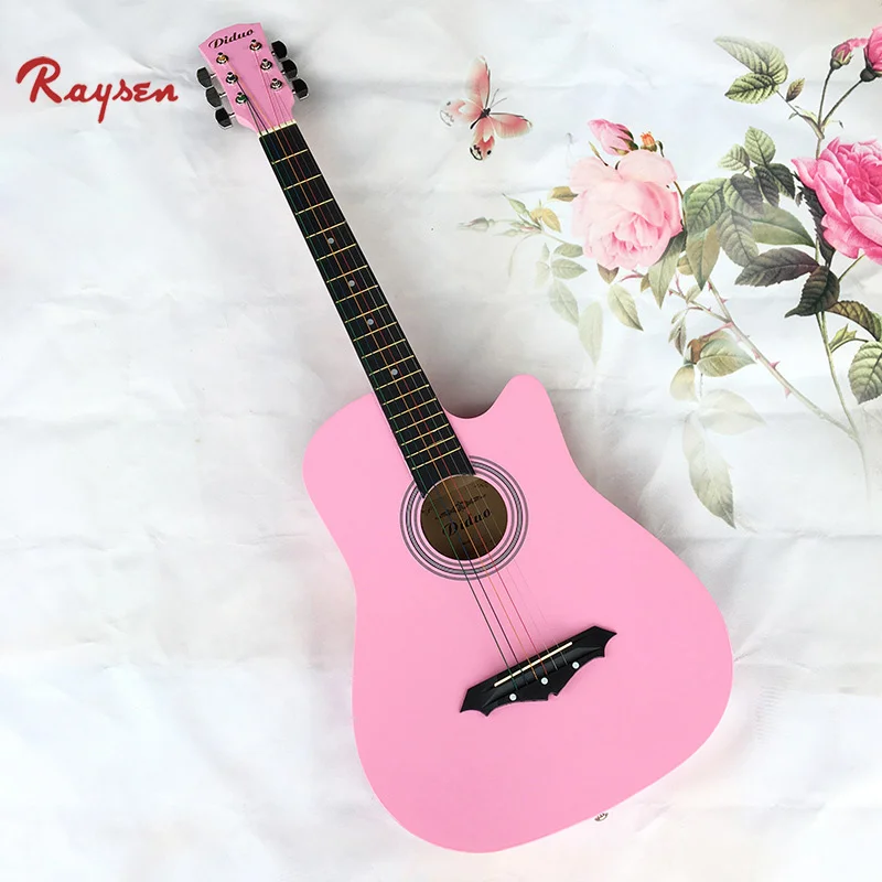 thumbnail image 2 of SEGAWE 38" Full Size Pink Acoustic Guitar For Adults - Right Handed, Includes Pick & Accessories 2 of 6
